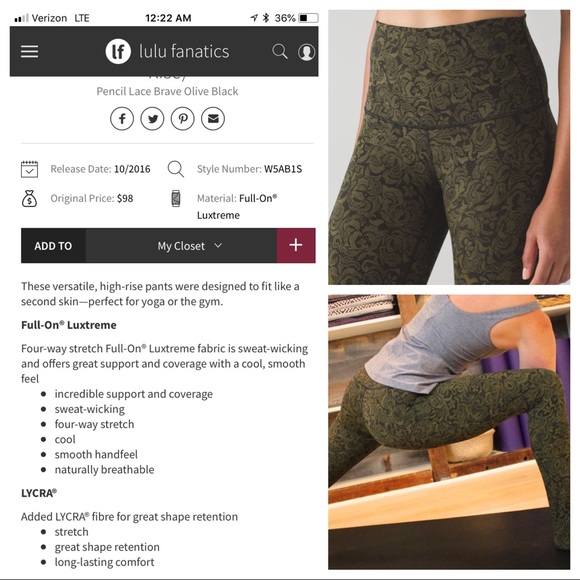 ❌SOLD❌RARE Like New Lululemon pencil lace - Picture 6 of 8